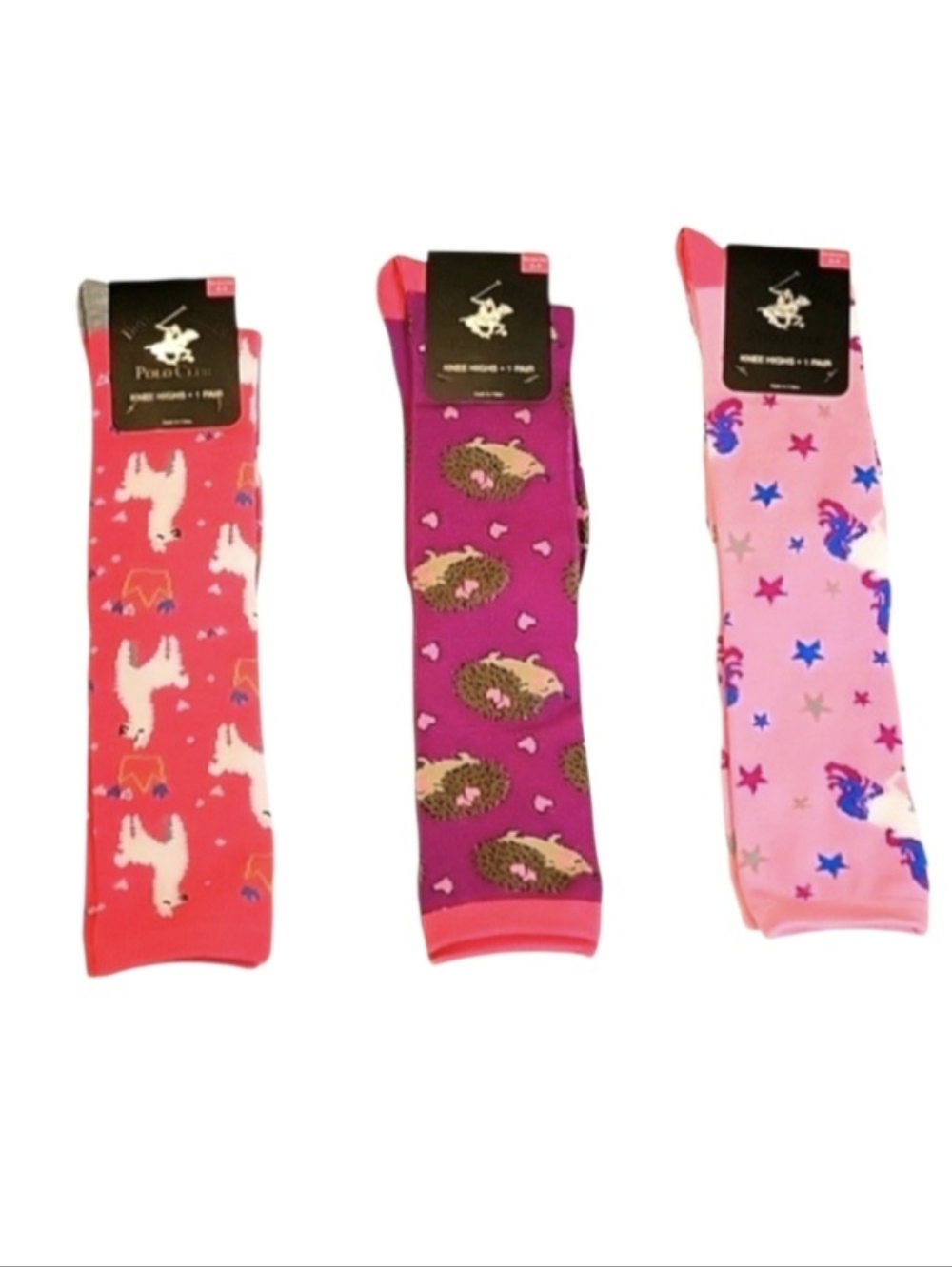 NEW 3 Pair Beverly Hills Polo Club Knee High Socks
